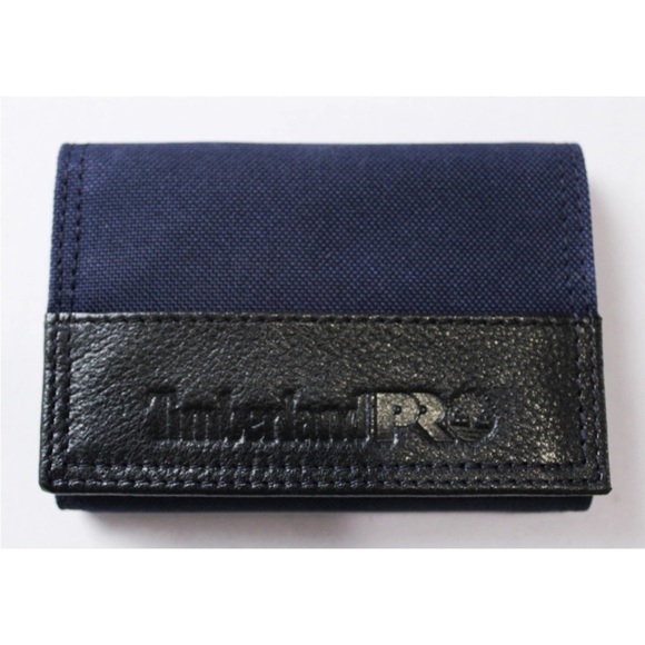 Timberland Other - Timberland PRO Men's Leather & Canvas Trifold Wallet Set AP2 Navy